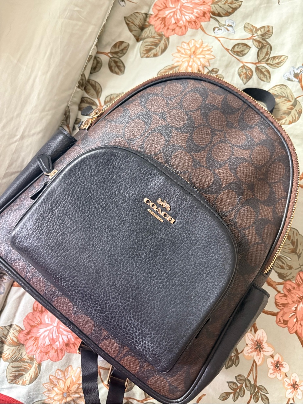 Coach Men's Signature Brown/Black Backpack